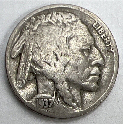 1937 US USA Buffalo Indian Head Nickel Coin | Collectable Grade | a1124