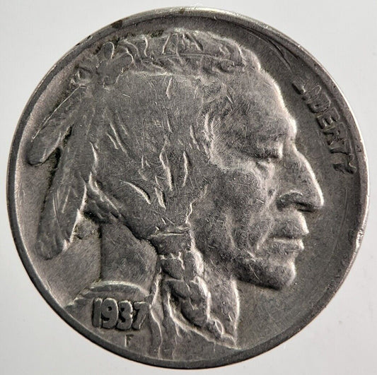 1937 US USA Indian Head Buffalo Nickel Coin | Fine Collectable Grade