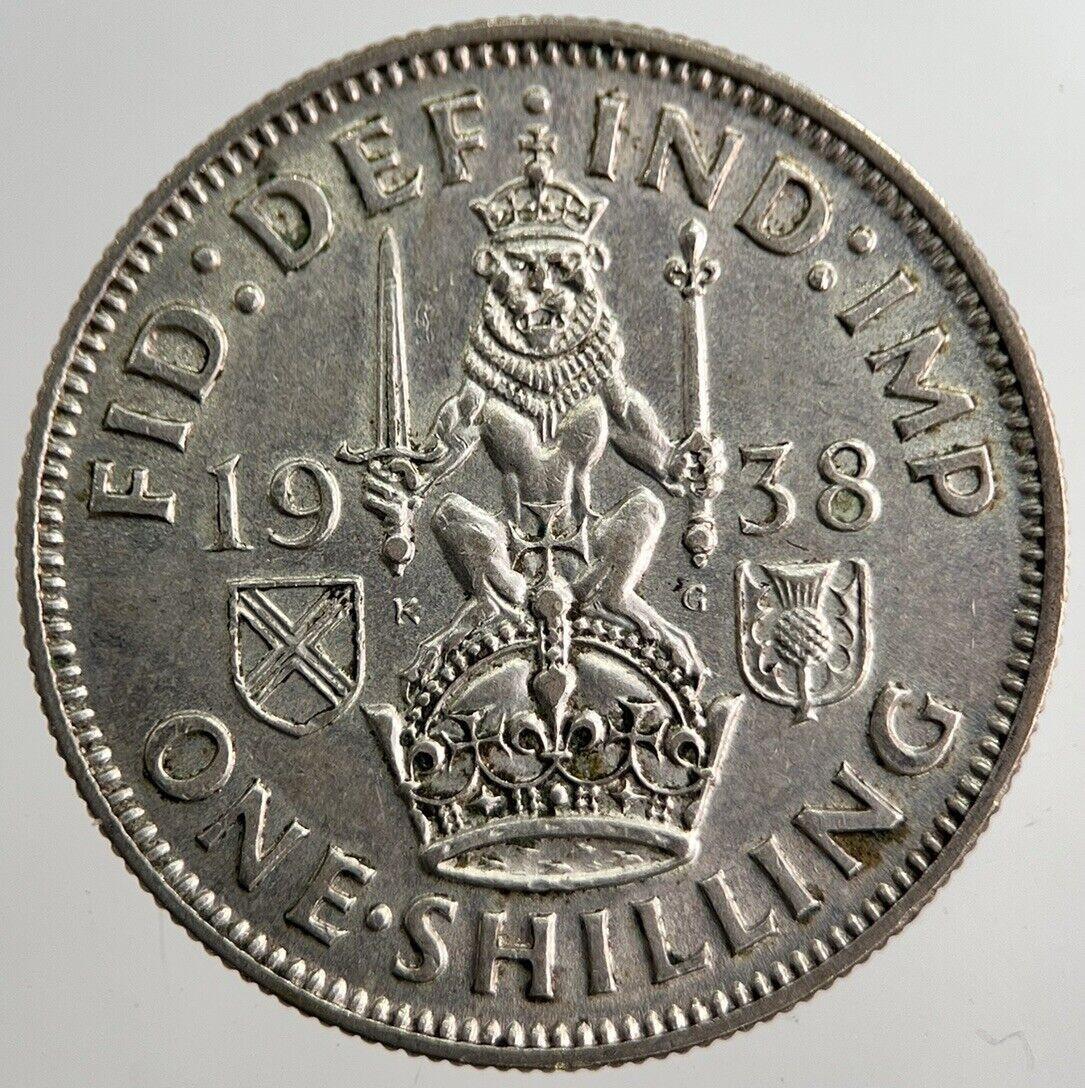 1938 George VI British One Shilling Silver Coin | Very High Grade | a8256
