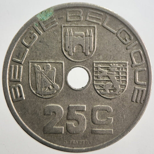 1938 Belgium 25 Cents Coin | Collectable Grade | a7616