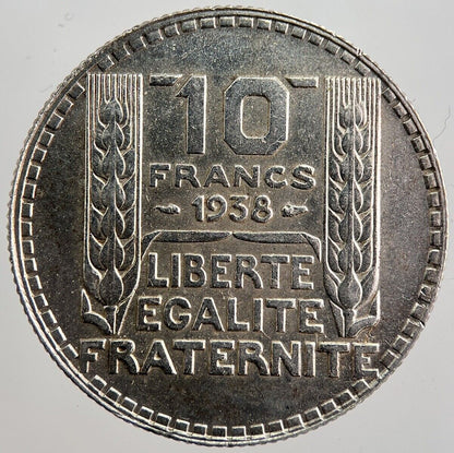 1938 France 10 Francs Silver Coin | Very High Grade | a7916
