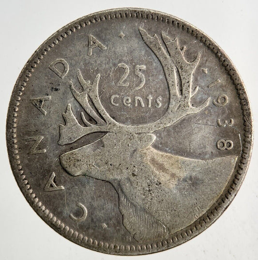 1938 Canada 25 Cents Silver Coin | Fine Collectable Grade