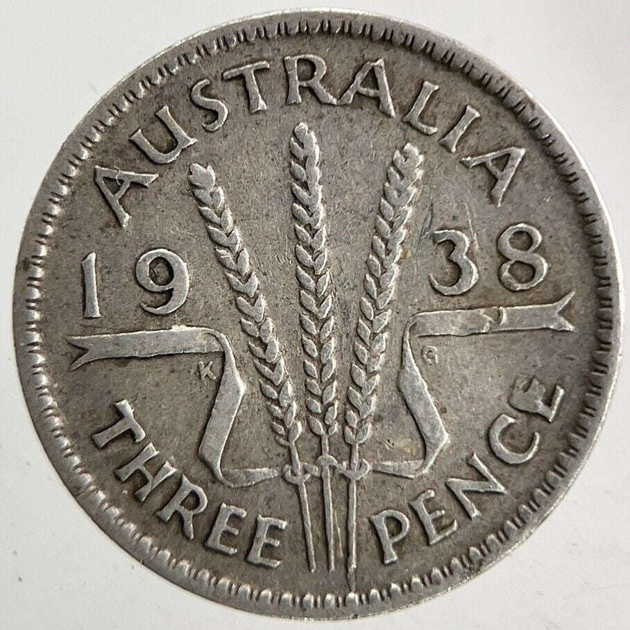 1938 Australia Threepence Silver Coin | Fine Collectable Grade