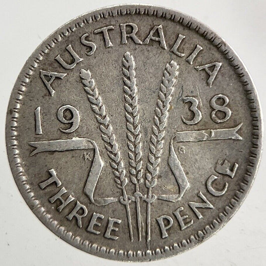1938 Australia Threepence Silver Coin | Fine Collectable Grade
