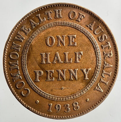 1938 Australia Half-Penny Coin | Fine Collectable Grade