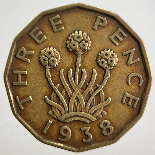 1938 George VI Brass Threepence Coin | Fine Collectable Grade | a4692