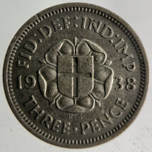 1938 George VI Threepence Silver Coin | Fine Collectable Grade