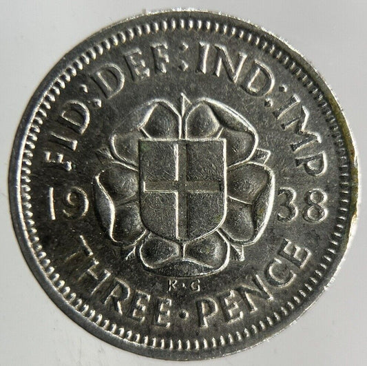 1938 George VI Threepence Silver Coin | Fine Collectable Grade