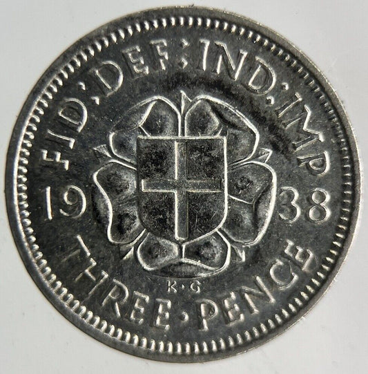 1938 George VI Threepence Silver Coin | Fine Collectable Grade