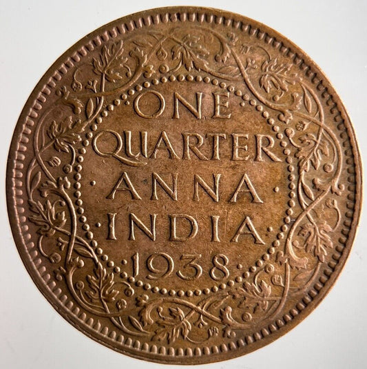 1938 India Quarter 1/4 Anna Coin | Very High Grade | a4120