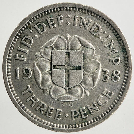 1938 George VI Threepence Silver Coin | Fine Collectable Grade