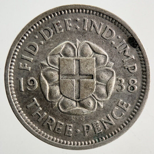 1938 George VI Threepence Silver Coin | Fine Collectable Grade