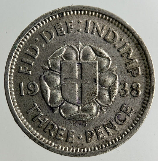 1938 George VI Threepence Silver Coin | Fine Collectable Grade