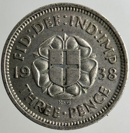 1938 George VI Threepence Silver Coin | Fine Collectable Grade