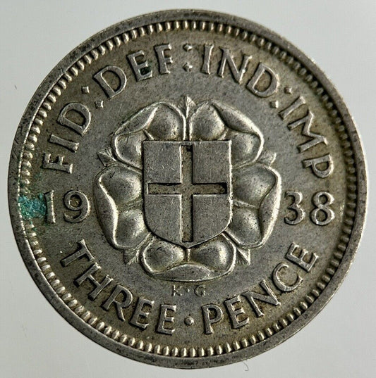 1938 George VI Threepence Silver Coin | Fine Collectable Grade