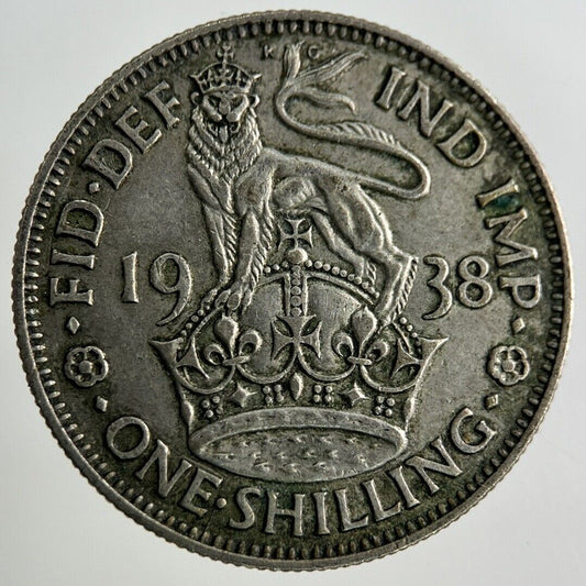 1938 George VI Shilling Silver Coin | Fine Collectable Grade
