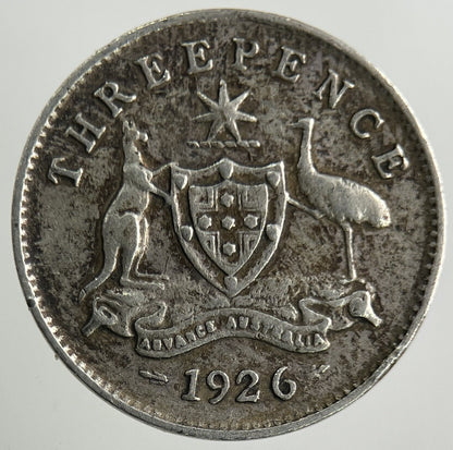 1926 Australia Threepence Silver Coin | Fine Collectable Grade