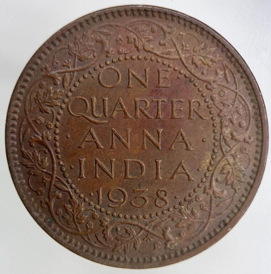 1938 India 1/4 Quarter Anna Coin | Fine Collectable Grade