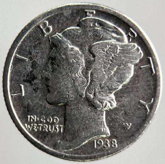 1938 US USA Mercury Dime Silver Coin | Collectable Grade | a4084