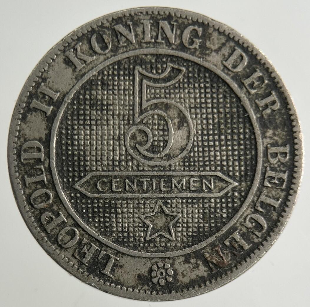 1895 Belgium 5 Centimes Coin | Collectable Grade