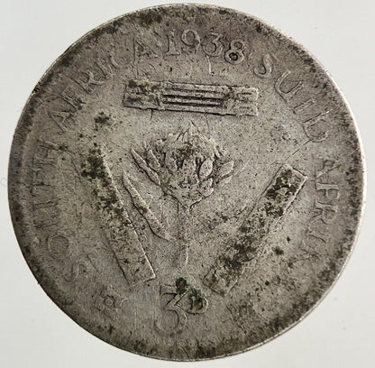1938 South Africa Threepence Silver Coin | Fair Grade
