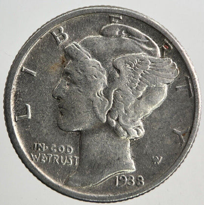 1938 US USA Mercury Dime Silver Coin | Very High Grade