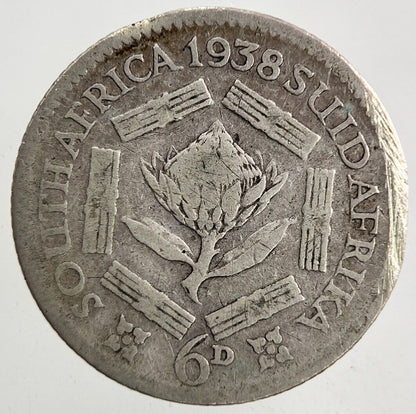 1938 South Africa Sixpence Silver Coin | Collectable Grade