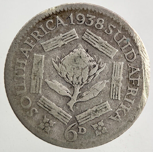 1938 South Africa Sixpence Silver Coin | Collectable Grade