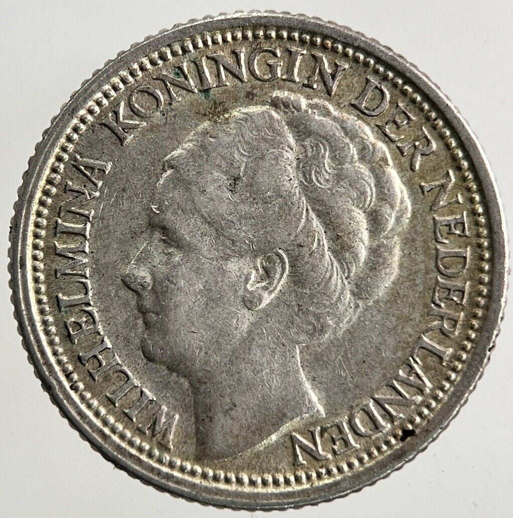 1938 Netherlands 10 Cents Silver Coin | Fine Collectable Grade
