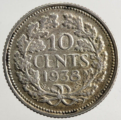 1938 Netherlands 10 Cents Silver Coin | Fine Collectable Grade