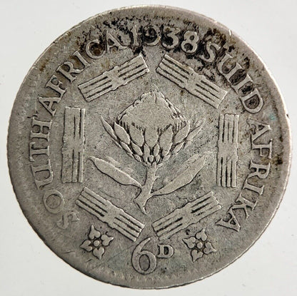 1938 South Africa Sixpence Silver Coin | Collectable Grade