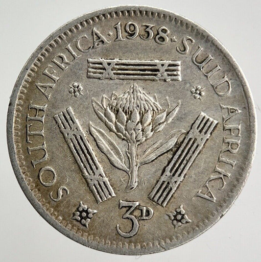 1938 South Africa Threepence Silver Coin | Fine Collectable Grade