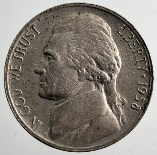 1938 US USA Jefferson Nickel 5 Cents Coin | Very High Grade