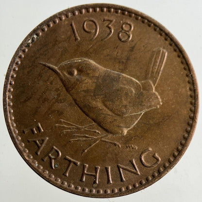 1938 George VI Wren Farthing Coin | Very High Grade
