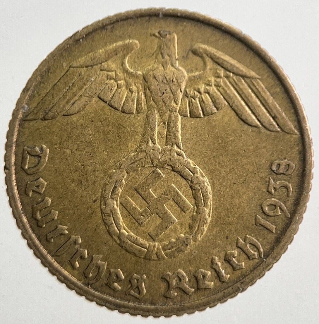 1938-J Germany Nazi 5 Pfennig Coin | Very High Grade | a7789