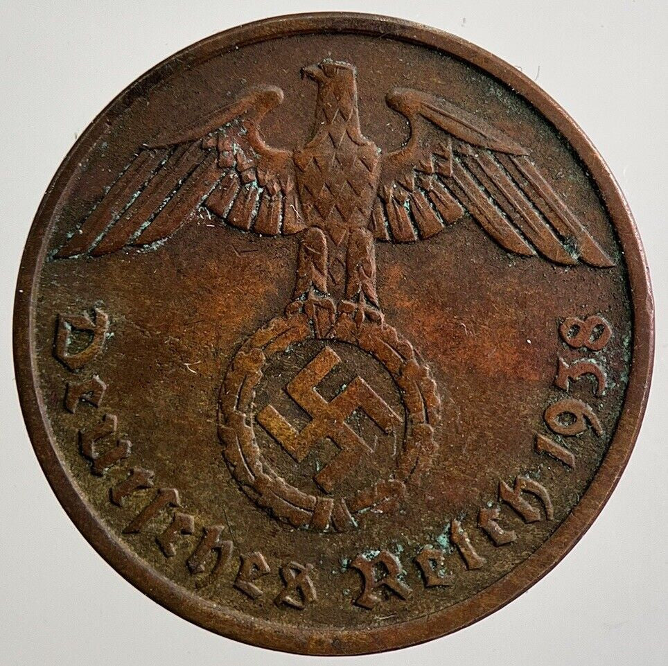1938-A Germany Nazi 2 Pfennig Coin | Fine Collectable Grade | a2578