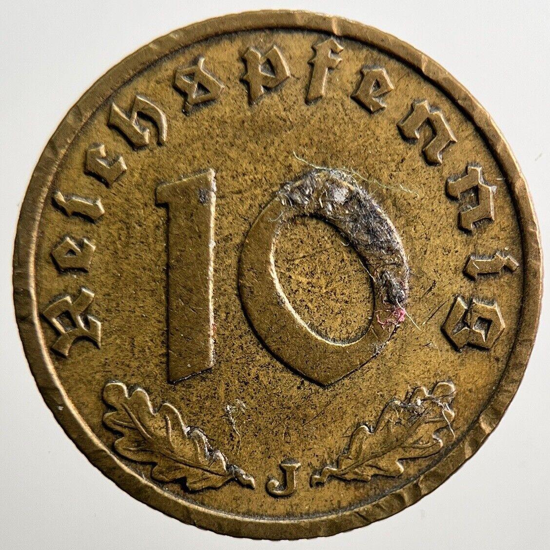 1938-J Germany Nazi 10 Pfennig Coin | Fine Collectable Grade | a3795