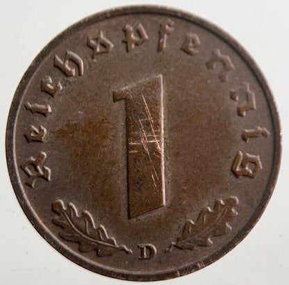 1938-A Germany Nazi 1 Pfennig Coin | Very High Grade | a7788