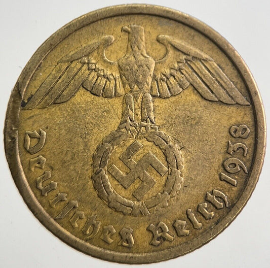 1938-A Germany Nazi 10 Pfennig Coin | Fine Collectable Grade | a7781
