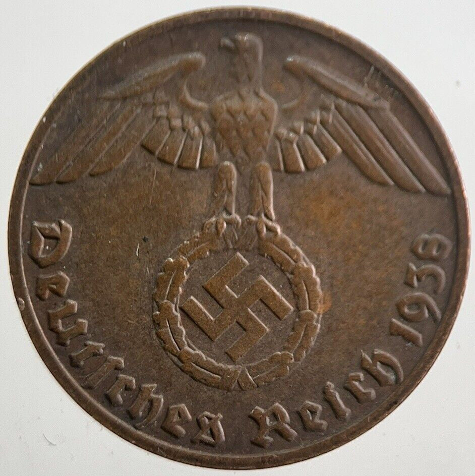 1938-E Germany Nazi 1 Pfennig Coin | Very High Grade | a7786
