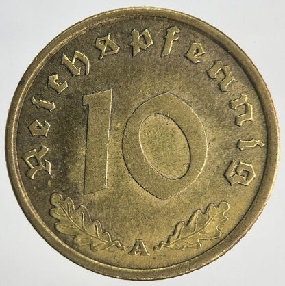 1938-A Germany Nazi 10 Pfennig Coin | Very High Grade | a1963