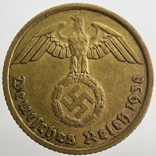 1938-A Germany Nazi 10 Pfennig Coin | Very High Grade | a7871