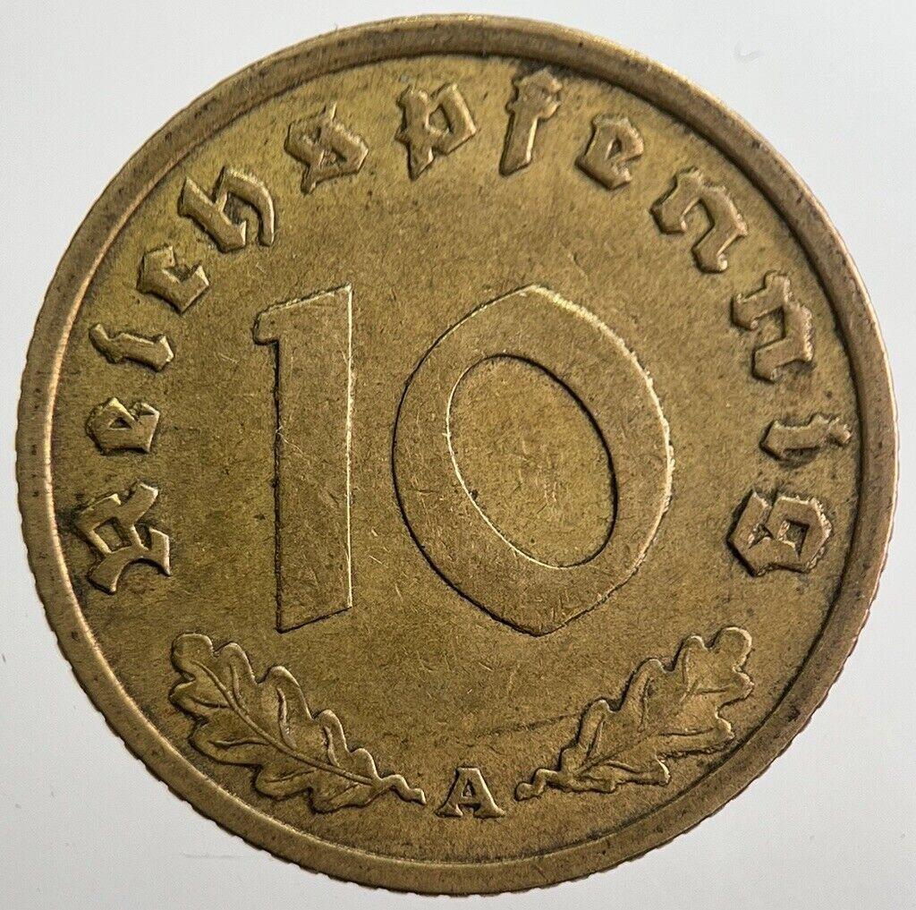 1938-A Germany Nazi 10 Pfennig Coin | Very High Grade | a7871