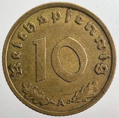 1938-A Germany Nazi 10 Pfennig Coin | Very High Grade | a7871