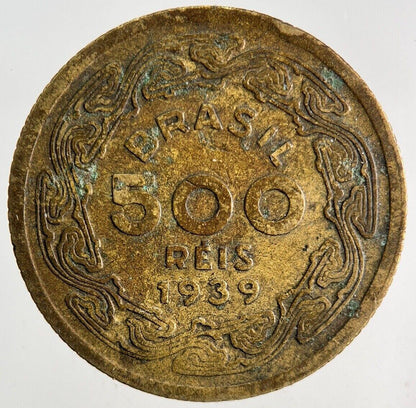 1939 Brazil 500 Reis Coin | Very High Grade