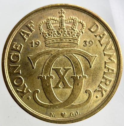 1939 Denmark 1 Krone Coin | Fine Collectable Grade