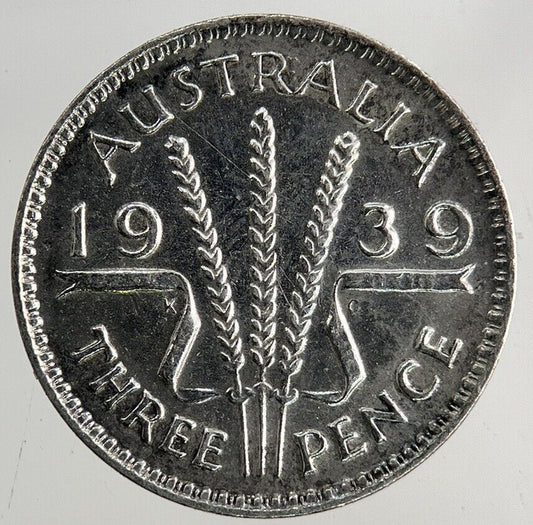 1939 Australia Threepence Silver Coin | Fine Collectable Grade