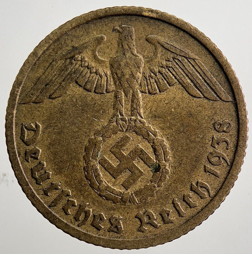 1938-J Germany Nazi 10 Pfennig Coin | Very High Grade | a3664