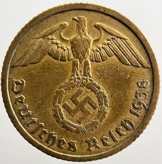 1938-A Nazi Germany 10 Pfennig Coin | Very High Grade | a3968