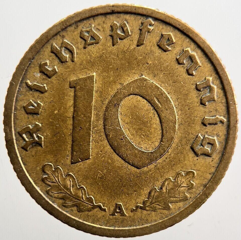 1938-A Nazi Germany 10 Pfennig Coin | Very High Grade | a3968